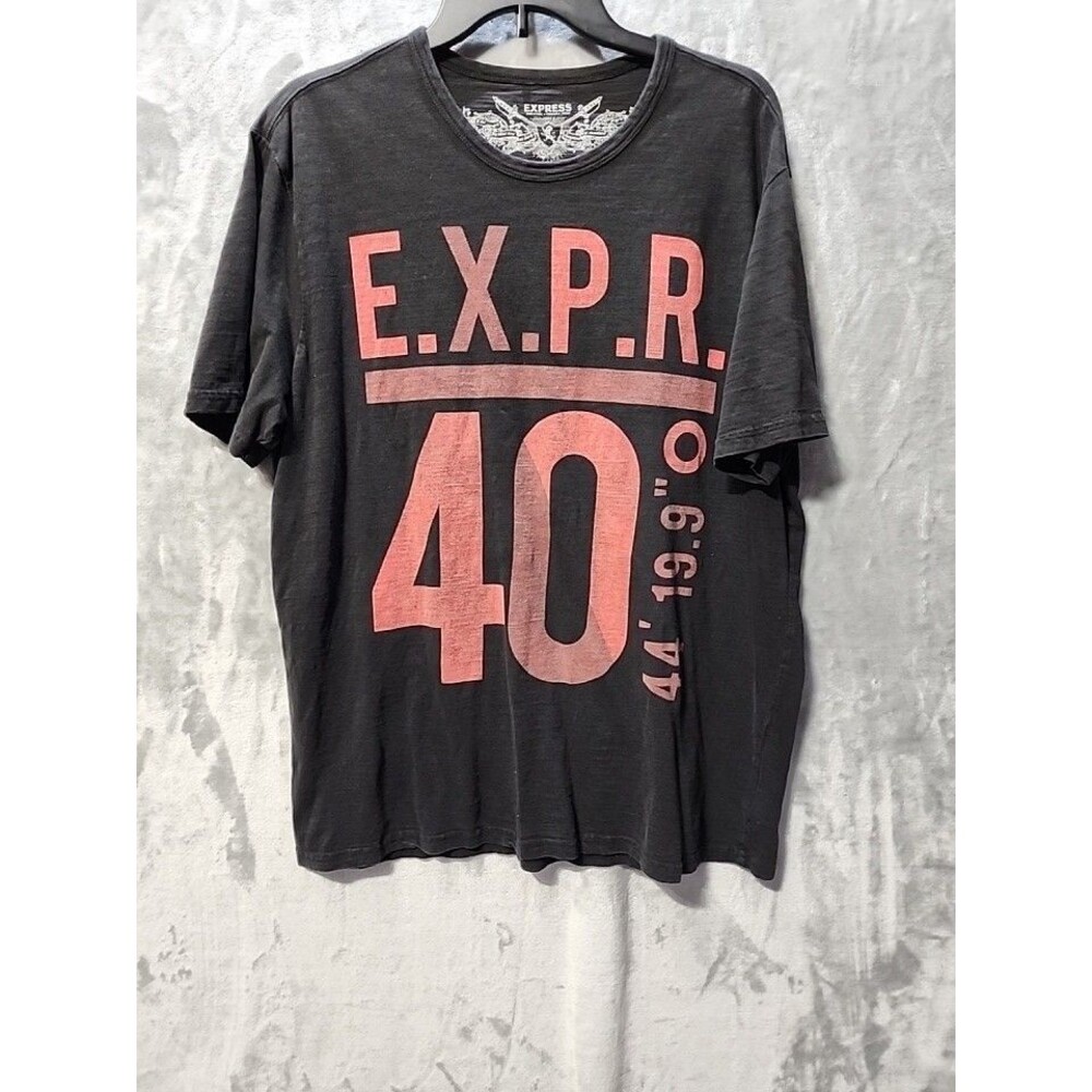 Express T-shirt Men XL  Black Graphic Print Logo Y2K 90s